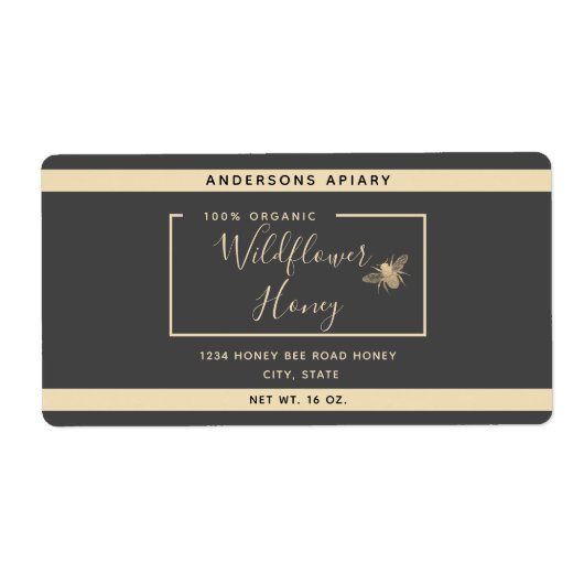 ミニマモダンリスト金ゴールド蜂蜜のハニージャールClasi ラベル (正面)