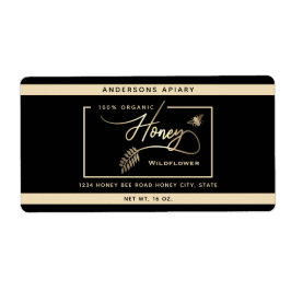 ミニマモダンリスト金ゴールド蜂蜜の枝の瓶 ラベル