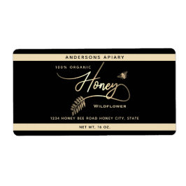 ミニマモダンリスト金ゴールド蜂蜜の枝の瓶 ラベル