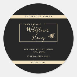 ミニマモダンリスト金ゴールド蜂蜜瓶 ラウンドシール