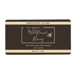 ミニマモダンリスト金ゴールド蜂蜜瓶 ラベル