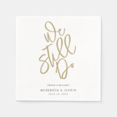 ミニマモダンリスト金ゴールド誓の更新パーティーナプキン スタンダードカクテルナプキン (正面)