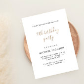 ミニマモダンリスト金ゴールド90th誕生日パーティー 招待状