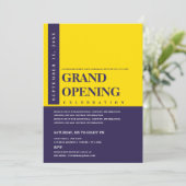 ミニマモダンリスト金ゴールド&ネイビーブルーグランドオープン 招待状 (スタンド正面)