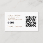 ミニマモダンリスト金ゴールドHelloイベントプランナーQRコード 名刺 (裏面)