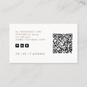 ミニマモダンリスト金ゴールドHello QRコード 名刺 (裏面)
