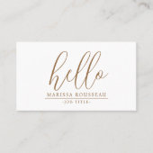 ミニマモダンリスト金ゴールドHello QRコード 名刺 (正面)