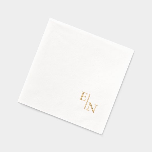 ミニマモダンリスト金箔モノグラム 箔ナプキン (左)