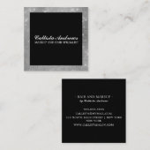 ミニマモダンリスト銀グリッターシンプルメイクアップ スクエア名刺 (正面/裏面)