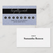 ミニマモダンリスト銀グリッターロイヤリティカード 名刺 (正面/裏面)