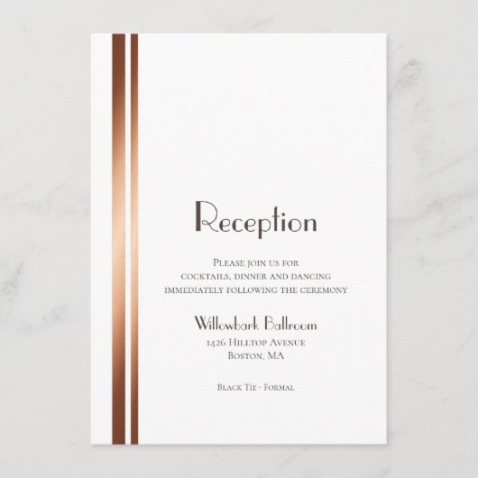ミニマモダンリスト銅縁どウェディング・レセプション エンクロージャーカード (正面)