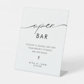 ミニマモダンリスト開バー結婚のサイン 台座サイン (正面)