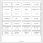 ミニマモダンリスト防水スパイスジャールラベル シール (シート)