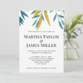 ミニマモダンリスト青結婚植物学 招待状 (スタンド正面)