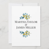 ミニマモダンリスト青結婚植物学 招待状 (裏面)