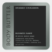 ミニマモダンリスト高級タイポグラフィブラック製品 スクエアシール (正面)