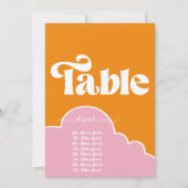 ミニマモダンリスト鮮やかのオレンジとピンクのテーブル 招待状 (正面)