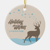ミニマモダンリスト鹿ホリデーオーナメントノンフォト セラミックオーナメント (正面)