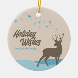 ミニマモダンリスト鹿ホリデーオーナメントノンフォト セラミックオーナメント
