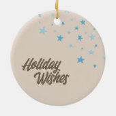 ミニマモダンリスト鹿ホリデーオーナメントノンフォト セラミックオーナメント (裏面)