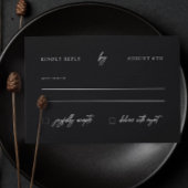 ミニマモダンリスト黒と白結婚の 出欠カード