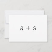 ミニマモダンリスト黒と白結婚の 出欠カード (裏面)