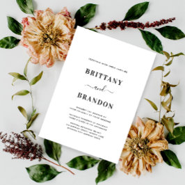 ミニマモダンリスト黒と白結婚の 招待状