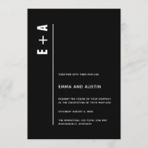 ミニマモダンリスト黒はっきりしたイニシャル結婚ズ