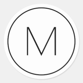 ミニマモダンリスト黒独身の文字モノグラムの ラウンドシール