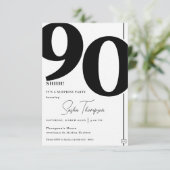 ミニマモダンリスト黒番90歳の誕生日の招待状 招待状 (スタンド正面)