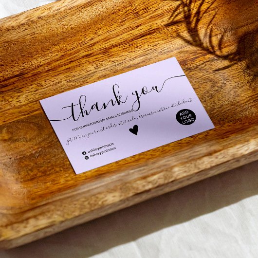 ミニマモダンリスト黒紫の注文感謝していあなた 名刺