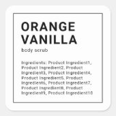 ミニマモダンリスト黒縁ど成分ラベル スクエアシール (正面)