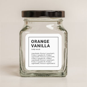 ミニマモダンリスト黒縁ど成分ラベル スクエアシール