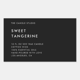 ミニマモダンリスト黒色包装用キャンドル化粧料 長方形シール