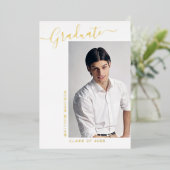 ミニマモダンリスト1フォトグラッド発表 箔招待状 (立ち正面)