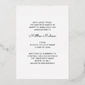 ミニマモダンリスト1フォトグラッド発表 箔招待状 (裏面)