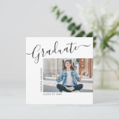 ミニマモダンリスト1フォトスクエア卒業 案内状 (スタンド正面)