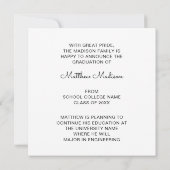 ミニマモダンリスト1フォトスクエア卒業 案内状 (裏面)