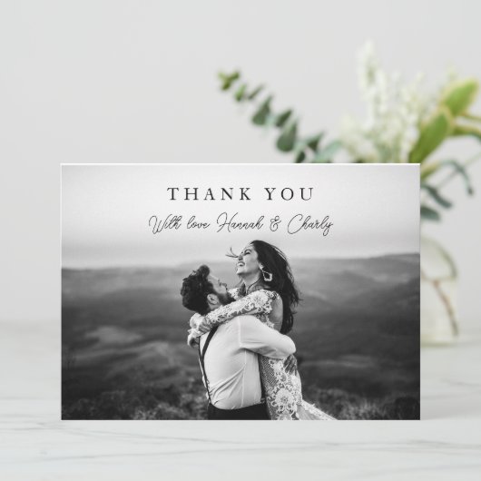 ミニマモダンリスト1写真ありがとう サンキューカード (スタンド正面)