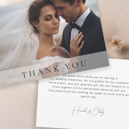 ミニマモダンリスト1写真ありがとう サンキューカード