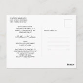 ミニマモダンリスト1写真の卒業発表 ポストカード (裏面)