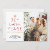 ミニマモダンリスト1写真ホリデークリスマスカード シーズンカード (正面)