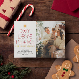 ミニマモダンリスト1写真ホリデークリスマスカード シーズンカード