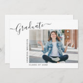 ミニマモダンリスト1写真卒業 案内状 (正面/裏面)