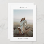 ミニマモダンリスト1写真結婚のサンキューカード サンキューカード (正面/裏面)