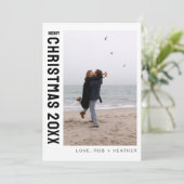 ミニマモダンリスト1枚のフォトパーソナライズされたクリスマス シーズンカード (スタンド正面)