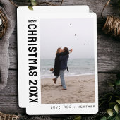 ミニマモダンリスト1枚のフォトパーソナライズされたクリスマス シーズンカード