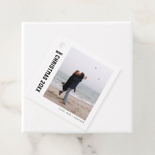 ミニマモダンリスト1枚のフォトパーソナライズされたクリスマス フェイバータグ (インサイチュ)