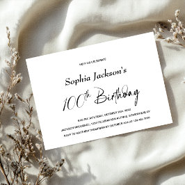 ミニマモダンリスト100th誕生日パーティー 招待状