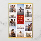 ミニマモダンリスト12フォトコラージュクリスマス 箔シーズンカード (正面)